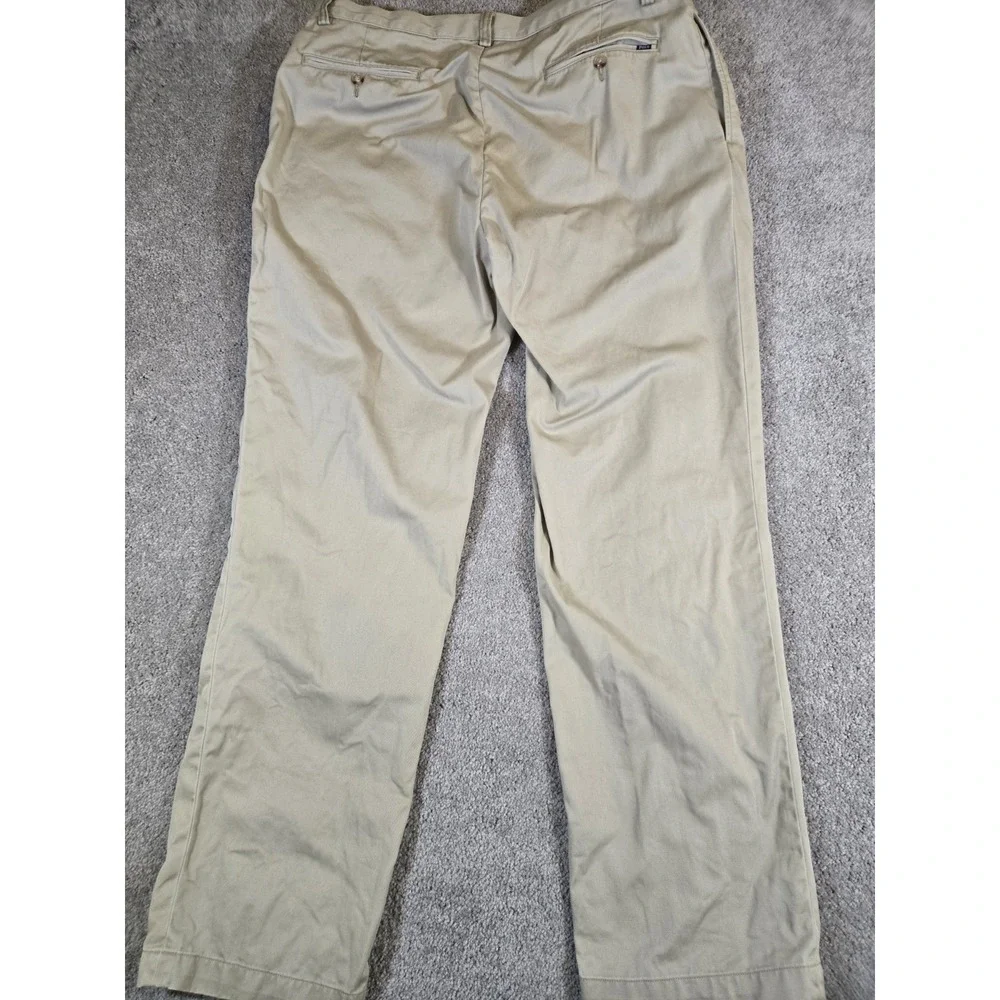 Vintage Polo Ralph Lauren Prospect Pants Mens 36x32 Tan Khaki 100% Cotton Preppy